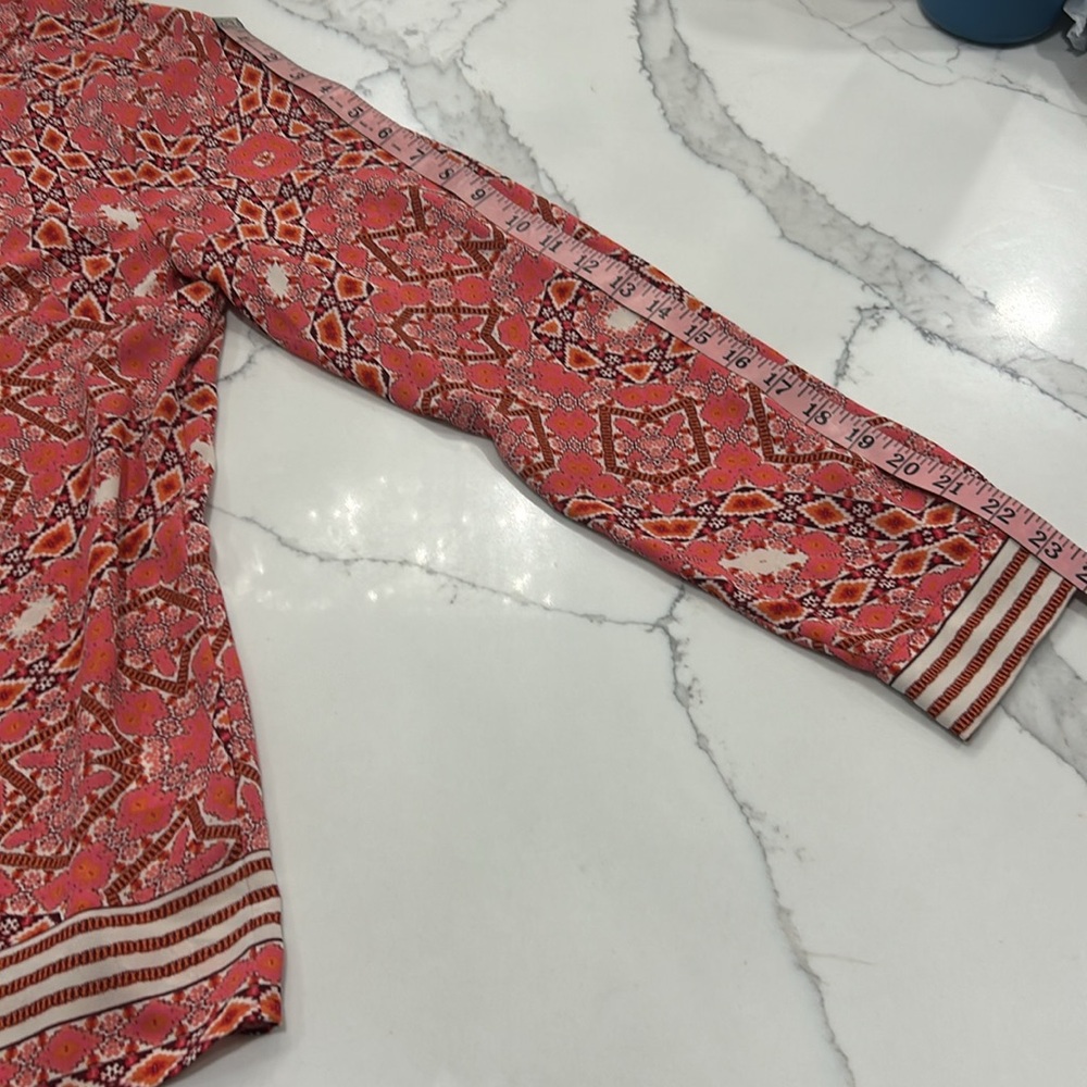 Talbots Geometric Print Design Button Down Blouse… - image 8